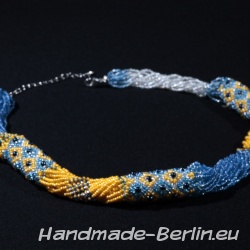 Collier-Gerdan Blau-Gelb